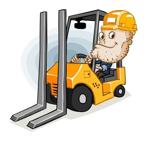 Forklift and Labor — 图库矢量图片