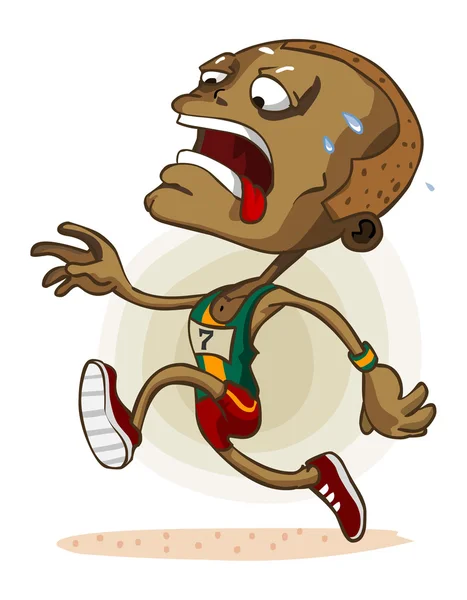 Atleta Africano na Maratona —  Vetores de Stock