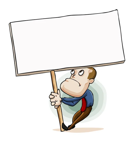 Uomo in possesso di Message Sign Board — Vettoriale Stock