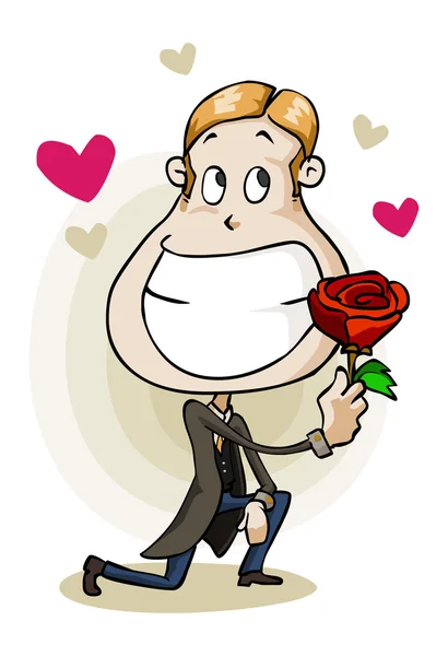 Voorstellen voor de liefde in de dag van de Valentijnskaart. — Stockvector