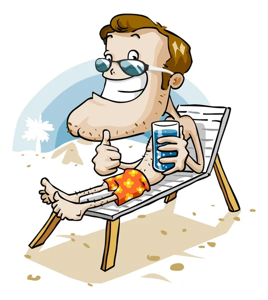 Vacation on Beach. Cartoon Series — Stock Vector