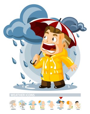 Rain. Weather Icon clipart