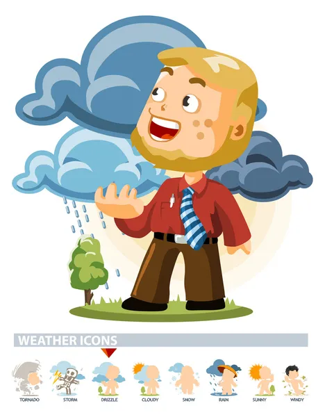 Deszczyk. ikony pogody — Wektor stockowy