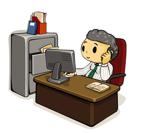 Manager on Telephone — Stock Vector