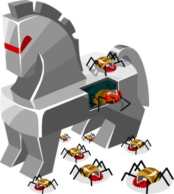 Threat of Trojan Virus clipart