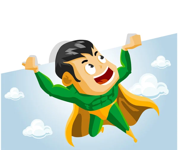 Super herói levanta sinal — Vetor de Stock