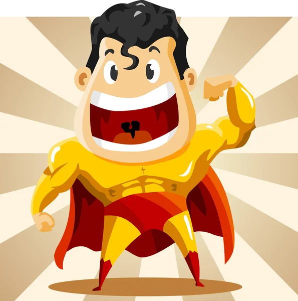 Super héroe fuerte — Vector de stock