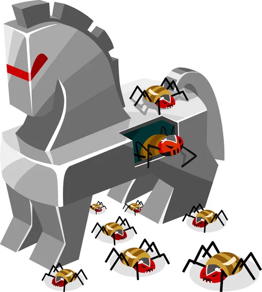 Menace de virus cheval de Troie Illustration De Stock