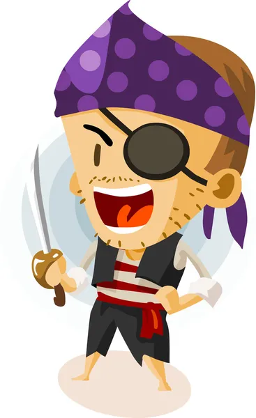 Kid Play Pirate — Stock Vector