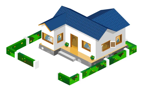 Rich House Isometric — Stock Vector