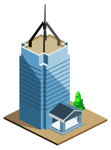 Felhőkarcoló építési izometrikus — Stock Vector
