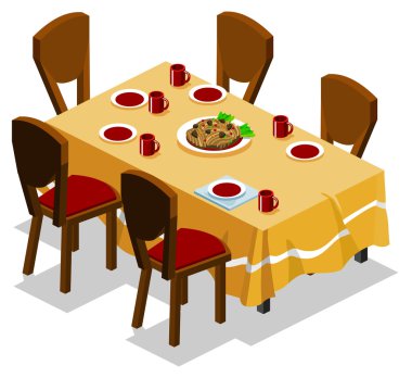 Family Gathering on Dinner clipart