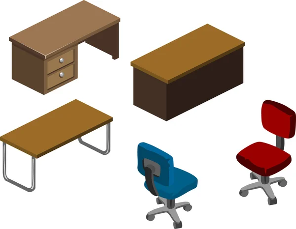 Bürotisch und Stuhl — Stockvektor