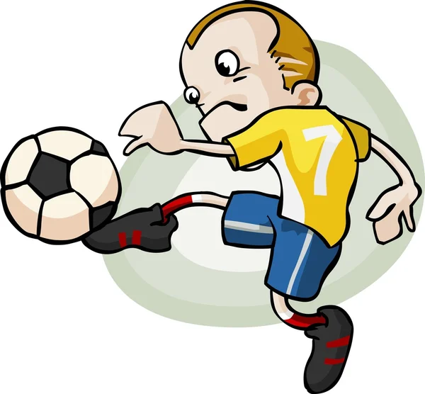 Γελοιογραφία παίκτης ποδοσφαίρου. — Διανυσματικό Αρχείο