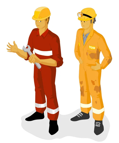 Olie en bouw werknemer — Stockvector