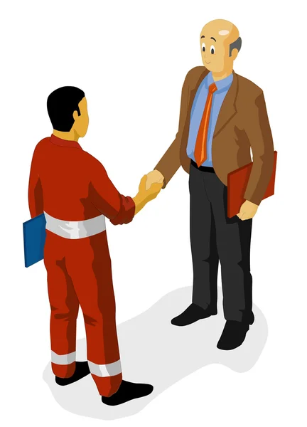 Shaking hand over Agreement — Stock Vector