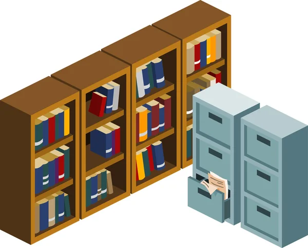 Spind und Bücherregal — Stockvektor