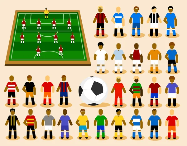Jeu de Joueur de Soccer en Formation . — Image vectorielle