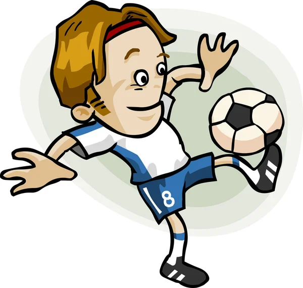 Caricatura jugador de fútbol — Vector de stock