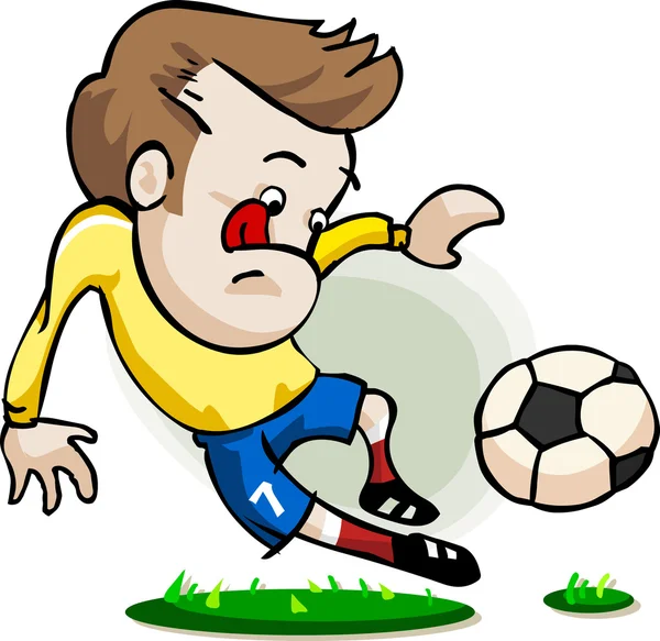 Γελοιογραφία παίκτης ποδοσφαίρου — Διανυσματικό Αρχείο