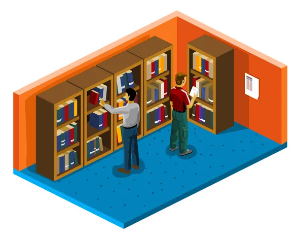 Bibliothek im College — Stockvektor