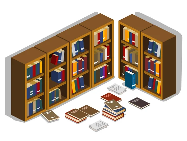 Biblioteca desordenada — Archivo Imágenes Vectoriales