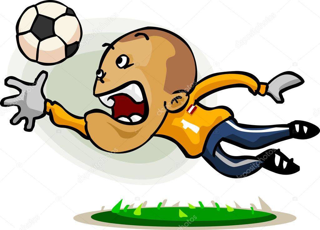 Soccer Player Cartoon — Stock Vector © sukmaraga #1697247