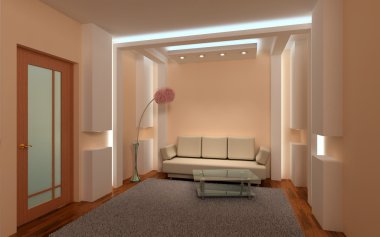 3D interior lounge. clipart