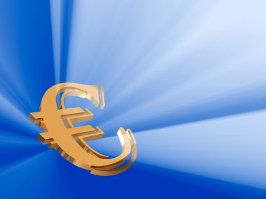 Altın ışık saçan euro