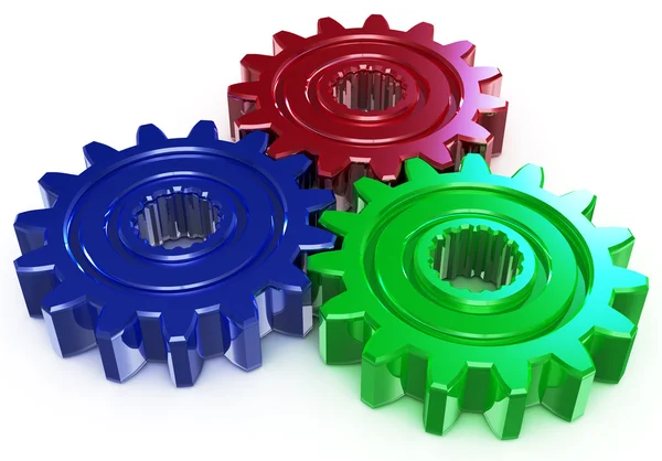 Three color gear — Stock Photo, Image