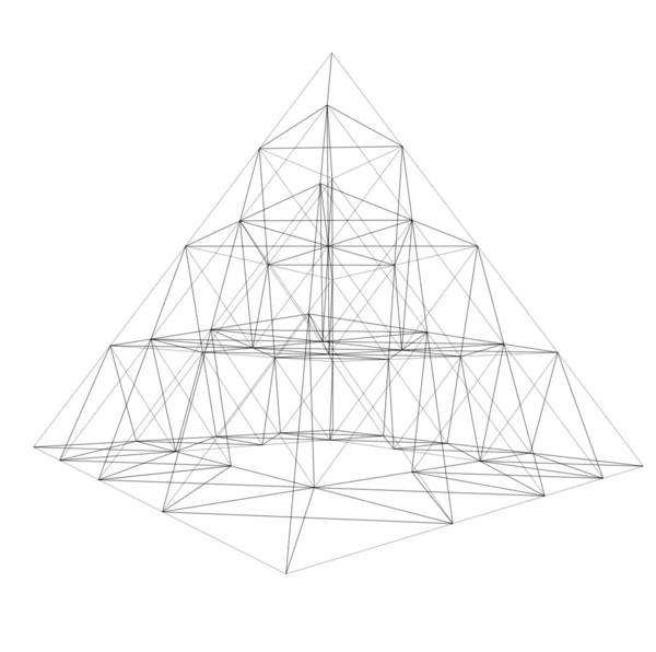 ピラミッドのワイヤー フレーム — ストック写真