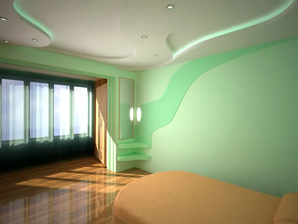 3D спальня — стоковое фото