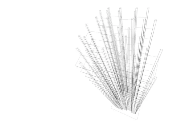 Estrutura arquitetônica de abstração-wireframe — Fotografia de Stock