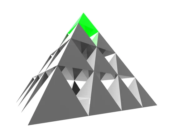 Pirâmide abstrata com topo verde — Fotografia de Stock