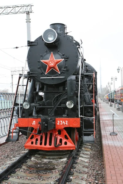 Soviet Union steam locomotive — Stock Photo, Image