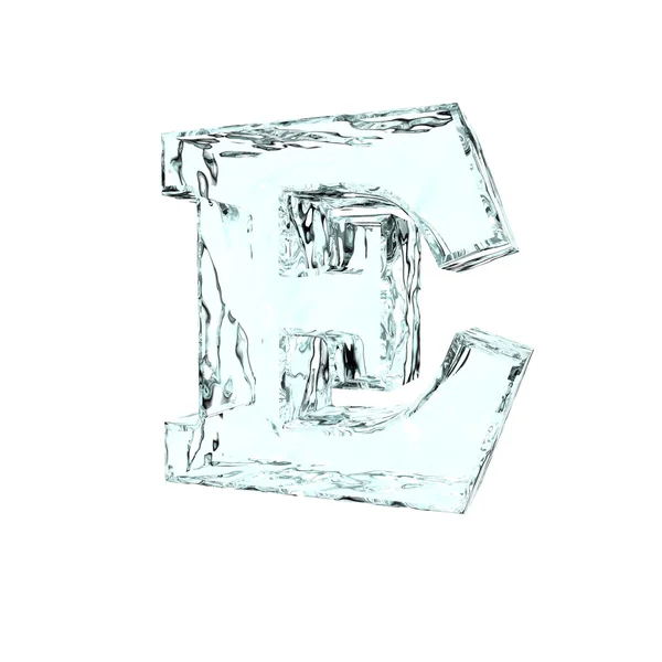 Eingefrorene Buchstaben e — Stockfoto