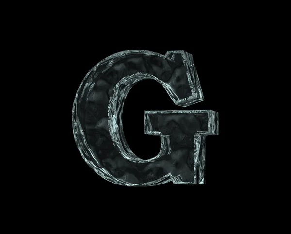 Eingefrorene Buchstaben g — Stockfoto