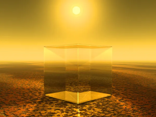 Cubo de vidro — Fotografia de Stock