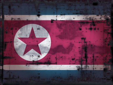 Grunge north korea flag clipart