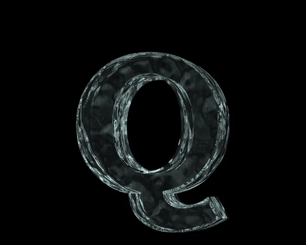 Mrożone litery q — Zdjęcie stockowe