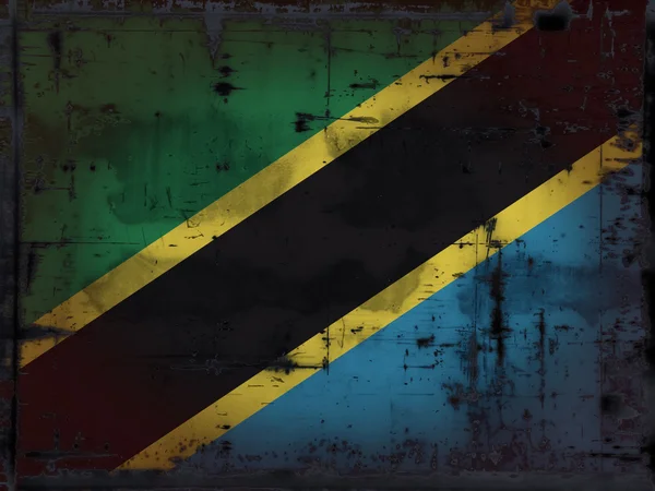 stock image Grunge tanzania flag