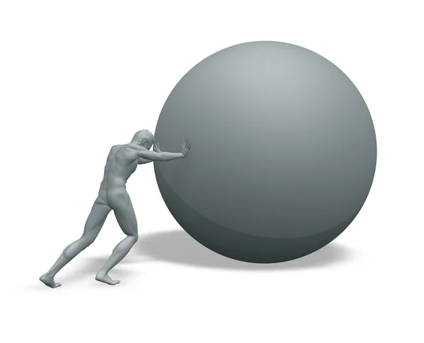 Man rolls ball — Stock Photo, Image