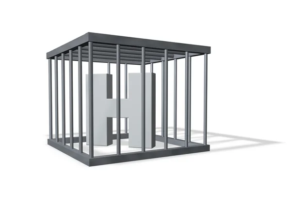 Großes h im Käfig — Stockfoto