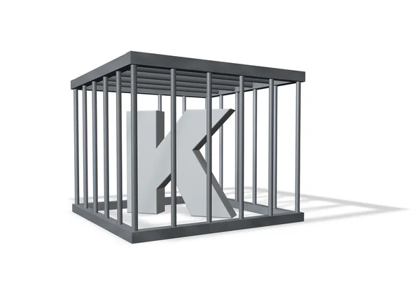 Großes k im Käfig — Stockfoto