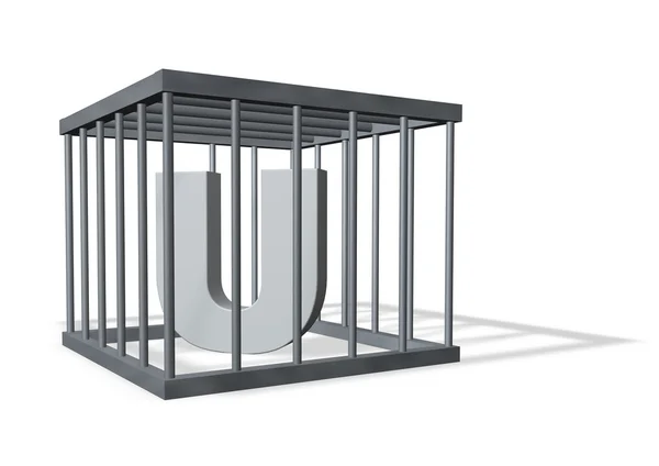 Big U in a cage — Stock Photo, Image