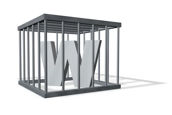 Grande W em uma gaiola — Fotografia de Stock