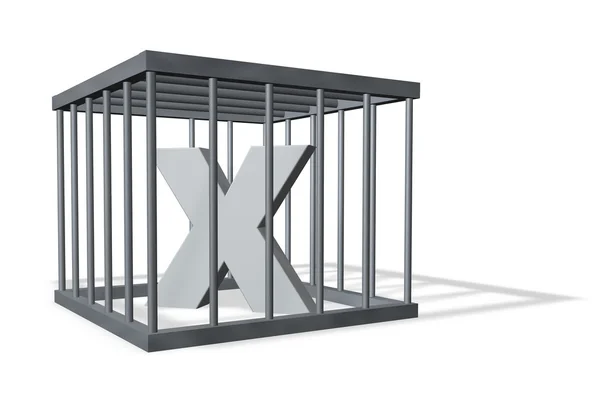 Großes x im Käfig — Stockfoto