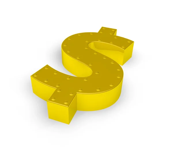 Símbolo del dólar de oro — Foto de Stock
