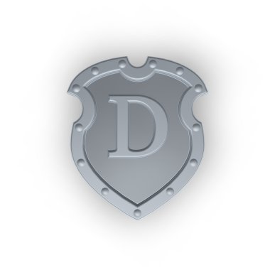 Shield with letter D clipart