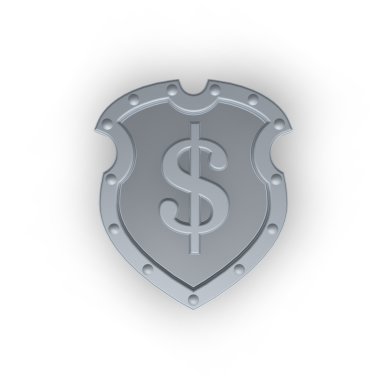 Metal shield with dollar sign clipart